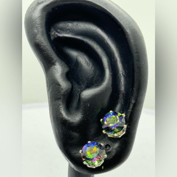 Vitrail Medium 8mm Crystal Stud Earrings Made with Swarovski Crystals - Picture 1 of 8